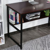 Laptop Desk Study Table Workstation Metal Storage Shelf Home Office Brown
