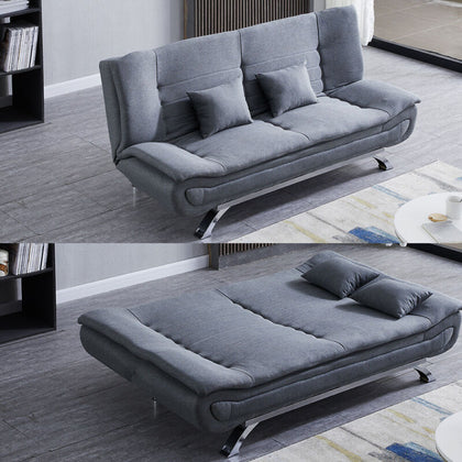 3 Seater Sofa Bed Fabric Upholstered Couch Recliner Lounge Sofabed + Cushions