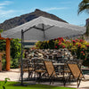 Garden Parasol Banana Cantilever Umbrella Crank Sun Shade Patio Outdoor W/ Base