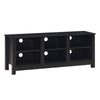 TV Stand for TVs up to 55 Inches Wooden 6 Storage Compartments TV Cabinet Table