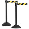 Set of 2 Belt Stanchion Crowd Control Barrier Stand with 190cm Retractable Belt