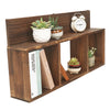 Rustic Triple Cubed Floating Shelf with Ledge Hanging Wall Mount Cubbie Shelf