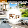 Patio Wooden Rocking Armchair Bistro Seat Home Garden Furniture Set w/ Table