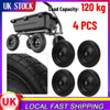 4 Pieces 13" Flat Free Wheels Solid Tires and Wheels Heavy Duty Cart Tires Carts