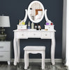 Dressing Table With Drawers Mirror Stool Set Makeup Desk Vanity Table Bedroom