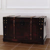 Retro Wooden Treasure Chest Vintage Storage Box Trunk Coffee Table Lockable UK