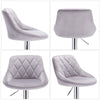 1/2x Bar Stools Breakfast Kitchen Velvet Padded Barstools Swivel Gas Lift Chairs
