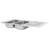 Stainless Steel Double Bowl Kitchen Sink Anti-rust Basin For Home Restaurant