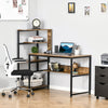 Computer Desk w/ 4 Storage Shelves Steel Frame Workstation for Home Office