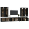 7 Piece TV Cabinet Set Black Engineered Wood Z9C9