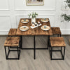 5-Piece Dining Table & Chair Set Bar Pub Table and Four Stool Set w/ MDF Table