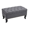 Upholstered Bench Stool Chair Footstool Side Pouffe Seat with Curved Wood Legs