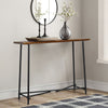 Classic Console Table Narrow Long Sofa Table Cross Line Metal Legs Workstation