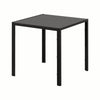 Black Square Dining Table for 2-4 Small Space Glass Tabletop & Metal Legs Modern