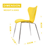 Dining Chairs Set of 6 Velvet Padded Seat Chrome Legs Kitchen Home Office Yellow