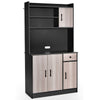 5-Position Adjustable Kitchen Pantry Buffet Cabinet Microwave Storage Cabinet