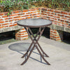Indoor Outdoor Portable Garden Patio Bistro Dining Table Folding Glass Top Table