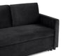 3 Seater Sofa Black Pull Out Sofa Comfy Cushions Right Hand Chase Sofabed