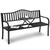 2 Seater Patio Garden Bench Outdoor Elegent Loveseat W/ Ergonomic Backrest
