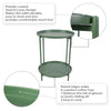 Accent Metal Side Table 2 Layer Sofa End Coffee Tray Snack Table for Living Room