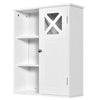 Wall-mounted Bathroom Cabinet 3 Tiers Medicine Storage Organizer with Door