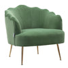 Upholstered Oyster Petaled Armchair Shell Tub Chair Sofa Fireside Leisure Velvet