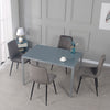 Glass Dining Table and 2 / 4 Grey Chairs Optional Lounge Office Home Furniture
