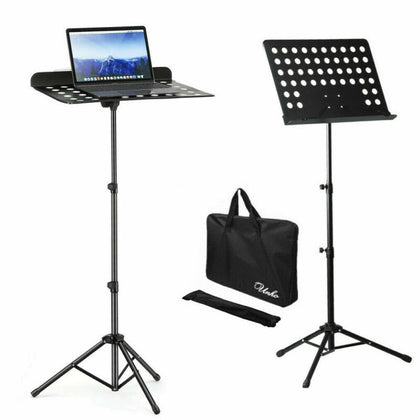 Heavy Duty Sheet Music Stand Adjustable Tripod Orchestral Sheet Holder with Bags