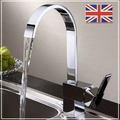 Modern Swivel Spout Kitchen Sink Taps Basin Sink Mixer Tap Square Brass Faucet