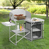 Aluminium Camping Table Folding Storage Kitchen Unit Outdoor Cook Station w/Bag