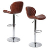 2PCS Bar Stools Gas Lift Swivel Stool Pub Club Cafe Breakfast Chair Faux Leather
