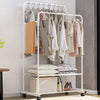 Heavy Duty Double Rail Garment Rack Rolling Clothes Rack fr Studio Condo Display