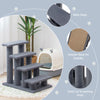 4-Step Pet Stairs for Cats and Dogs Carpeted Cat Scratching Post Pet Ramp