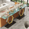 Large Marble Console Table Hallway Long Table Pentagon Frame Side Station Table