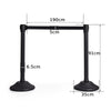 Set of 2 Belt Stanchion Crowd Control Barrier Stand with 190cm Retractable Belt