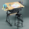 Adjustable Drafting Table Art Craft Drawing Desk with/Stool Desk Stand