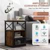 Industrial Nightstand 3-tier End Table Wooden Sofa Side Table for Living Room