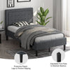 Single Size Upholstered Bed Frame Button-Tufted Soft Bed Platform w/ Headboard