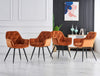 2/4PCS Dining Chairs Set Velvet Padded Seat Metal Leg Kitchen ArmChairs Office