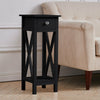 Wooden Sofa Side Table 1 Drawer Storage Telephone Table Plant Vase Holder Stand