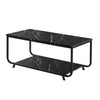 45/105cm Marble Effect 2-Tier End Table Sofa Side Tables Bedside for Living Room
