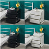 Black White LED Light 3 Drawers Bedside Table High Gloss Cabinet Side End Table
