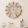 Large 60cm Round Mirror Clock Irregular Bevelled Sun Burst Mirrored Wall Clock