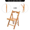 2pcs Natural Bamboo Wooden Folding Chair Indoor Outdoor Slated Dining Patio Seat