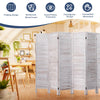 6 Panels Folding Room Divider Wooden Wall Privacy Screen Protector Home Office