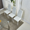 6 Faux Leather Chairs Padded Seat for Kitchen Dining Room Furniture White