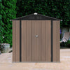 6X4FT Metal Garden Shed Wood Effect Tool Storage Outdoor 2 Doors FREE FOUNDATION