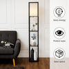 Modern Floor Lamp Freestanding Nightstand Light w/ 3-Tier Shelf & E27 Bulb Base