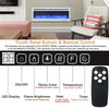 Electric Fire Wall Mounted/Recessed Fireplace Remote&Touch Screen+Crystal&Logs