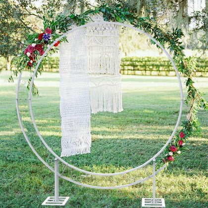 98.4inch Double Ring Circle Wedding Stand Photography Backdrop Floral Arch Frame